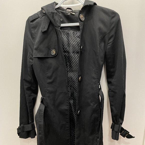 H&M Divided trench coat with hood, size 4 - Picture 3 of 3